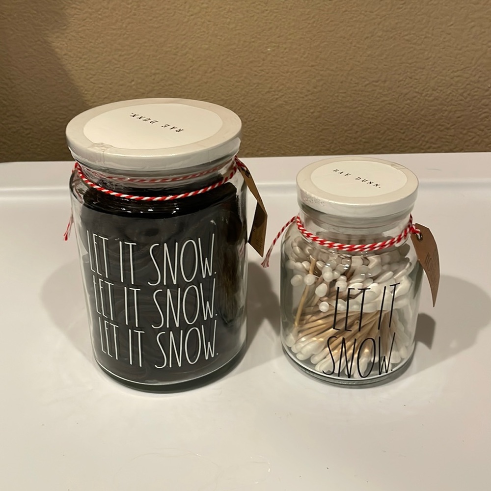 Rae Dunn “Let It Snow” Collection, Two Jars